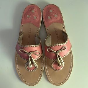 Jacks flat tassel bow sandal size 9 rose/platinum Jack Rodgers